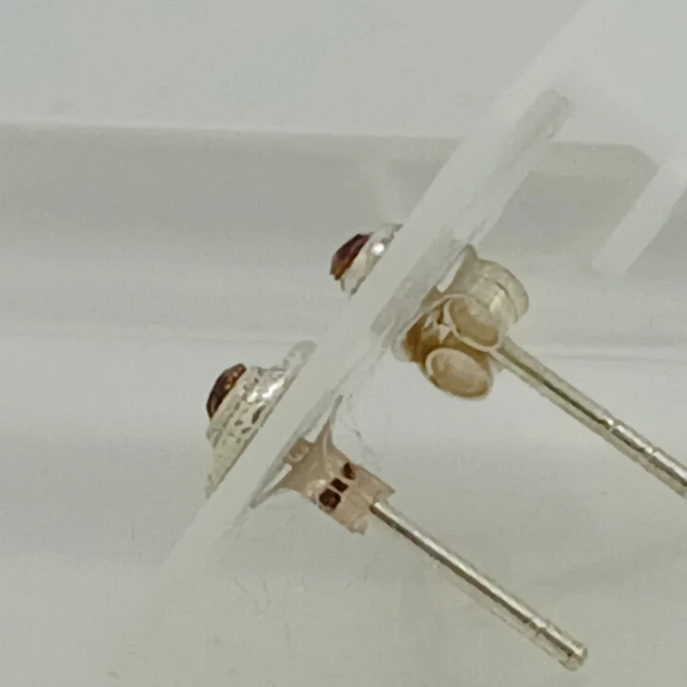 Vintage 925 Sterling Silver Crystal Sunburst‎ Round Stud Earrings Boho Sun Wheel